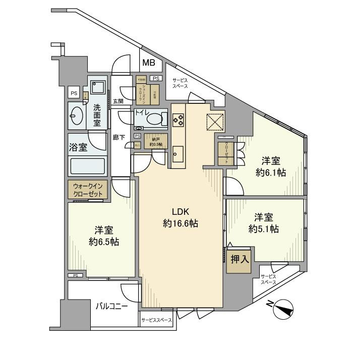 プラウド市川マークスの間取り