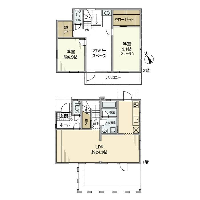 堀西戸建の間取り