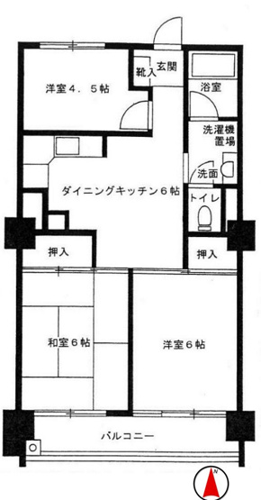 【間取り】 | 上高田マンション