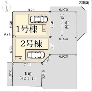 堺市堺区大浜中町　第4期　新築一戸建ての区画図|全2区画