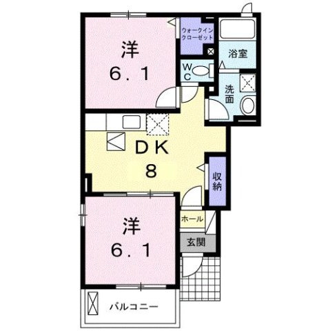 ソレイユＫＡＷＡＢＡＴＡⅡの間取り