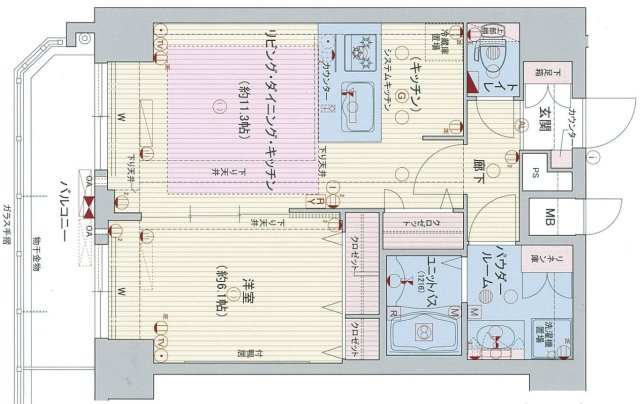 プレサンス心斎橋ラヴィの間取り|現状有姿　反転している可能性もあります