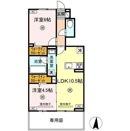 サンメゾン国府　B棟の間取り