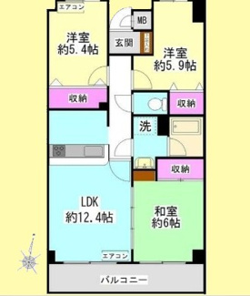 【間取り】 | パルテ西山 | パルテ西山　は三都市アース中延店へお任せください！　ご内覧可能なお部屋は物件現地お待ち合わせご案内可能です！