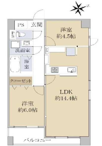 チサンマンション平和大通りⅡの間取り