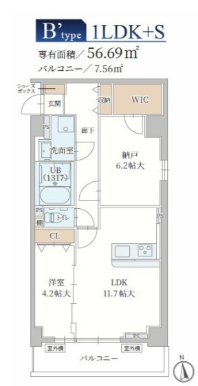 Le Mob*i 天神橋の間取り