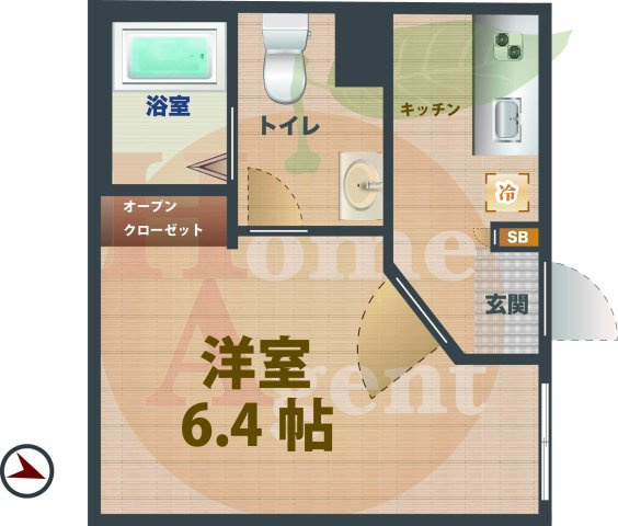 【間取り】 | Asagaya　Calme | 1Kのお部屋です。