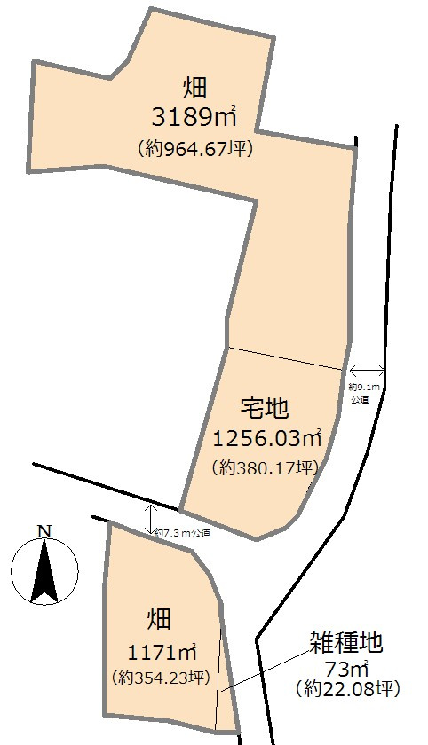 東松山市下野本723-1他 土地1720坪の区画図