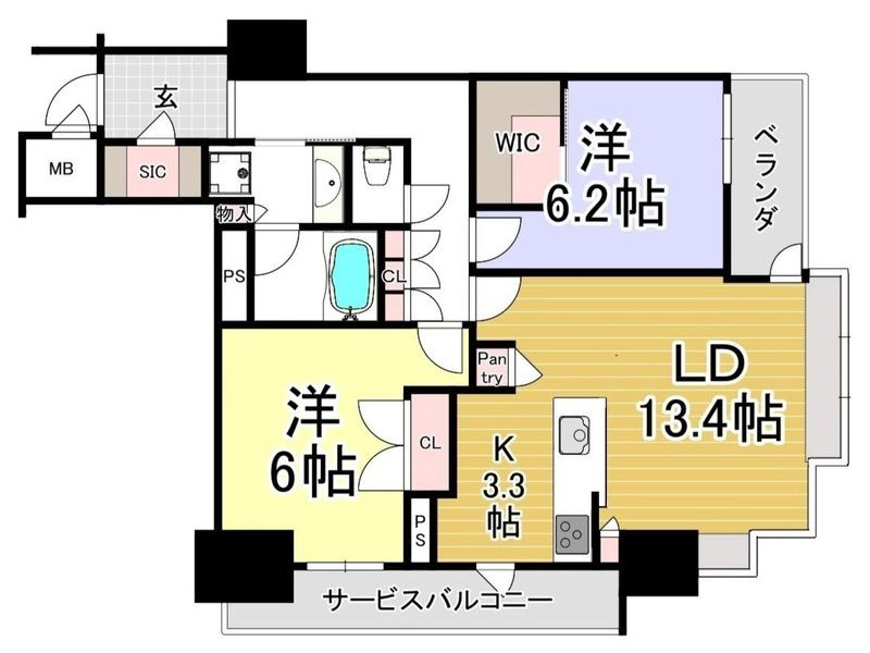 ブランズタワー南堀江の間取り