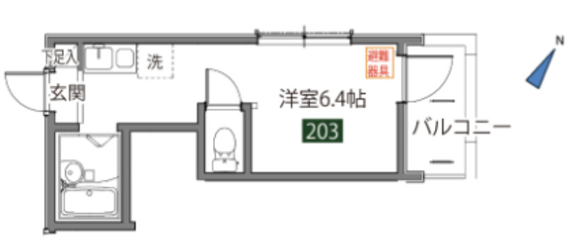 メルディア新川崎Bの間取り