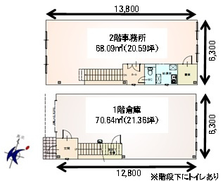 八剣１－３０６ＧＩＭＵＣＯの間取り|A号室は反転します。
