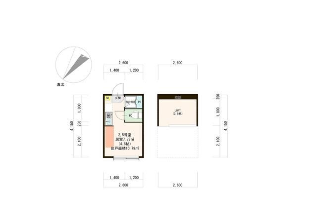 ハーモニーテラス千川Ⅱ　ＩｏＴ　ミニ冷　階段下物置　１００有の間取り