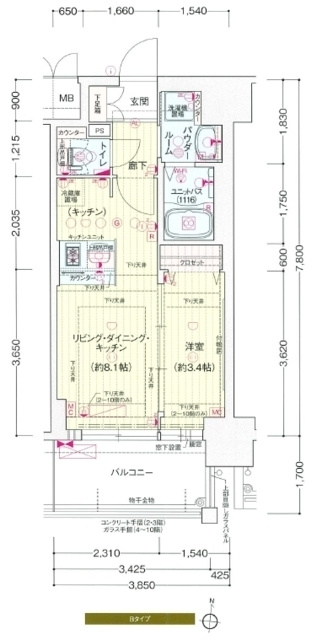 プレサンス新大阪ジェイズの間取り