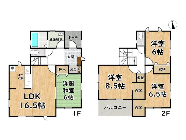 姫路市仁豊野/中古戸建の間取り