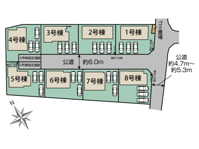 【区画図】 | Blooming　Garden　安達郡大玉村大山行屋　１号棟