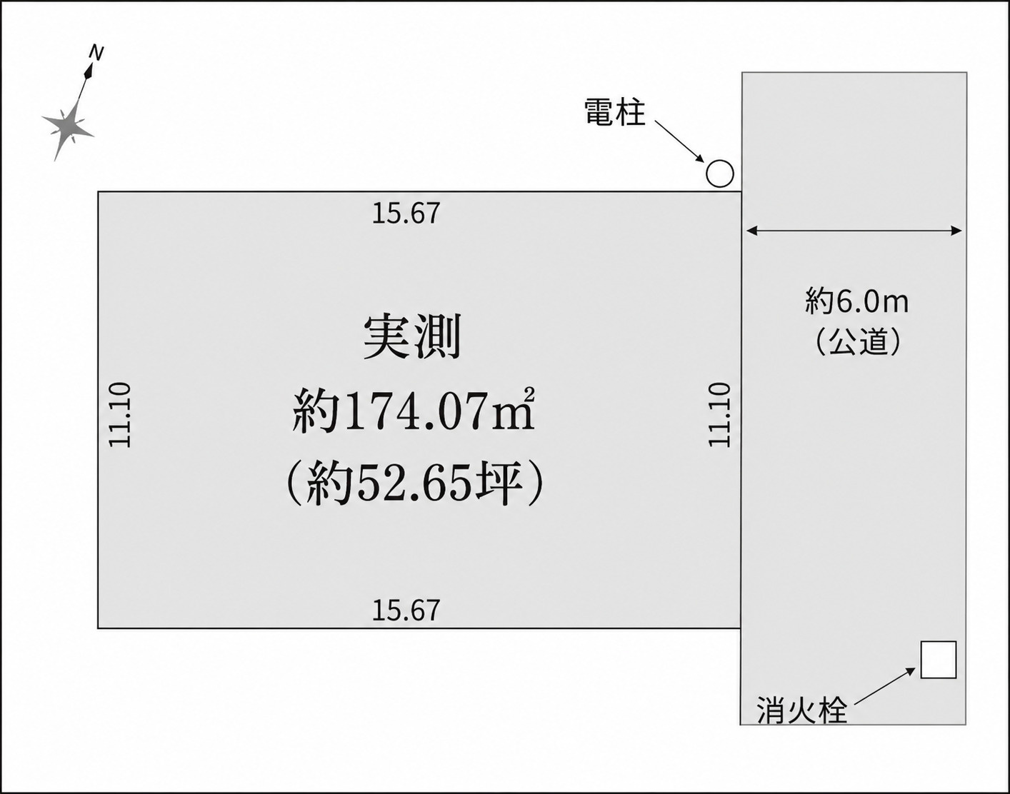 所沢市中富南売地の土地図