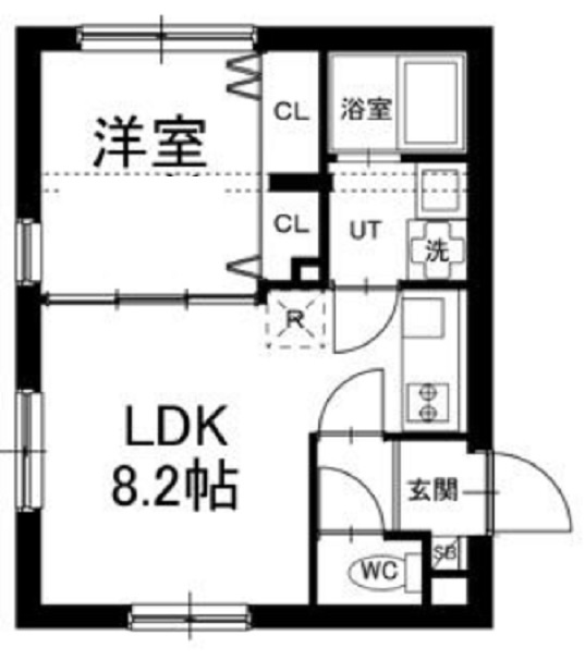 LOTUS梅屋敷（ロータスウメヤシキの間取り|コンパクトな1LDKですがRC鉄筋コンクリート造