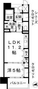 大阪市浪速区湊町２丁目の賃貸マンションの間取り