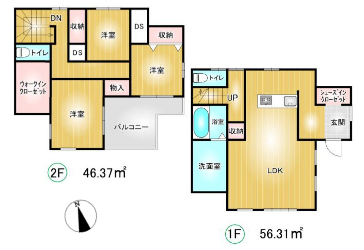 【中古戸建】伊勢崎市戸谷塚町の間取り|■間取り図｜敷地面積：279.62（約84.58坪）　建物面積：102.68（約31.06坪）
