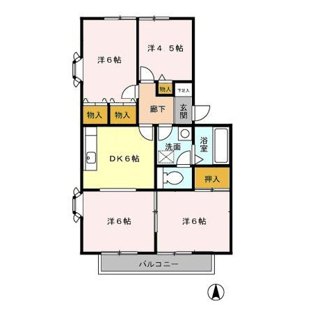 ジュネス宮沢Bの間取り