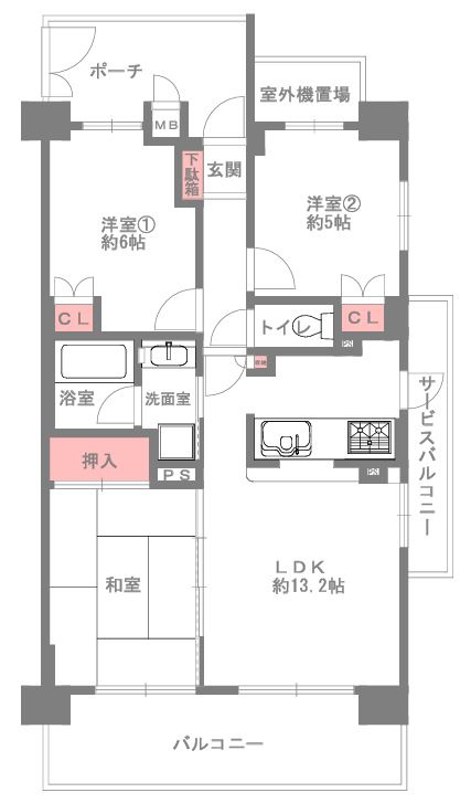 イトーピア江坂ＡＬＢＡフラットの間取り