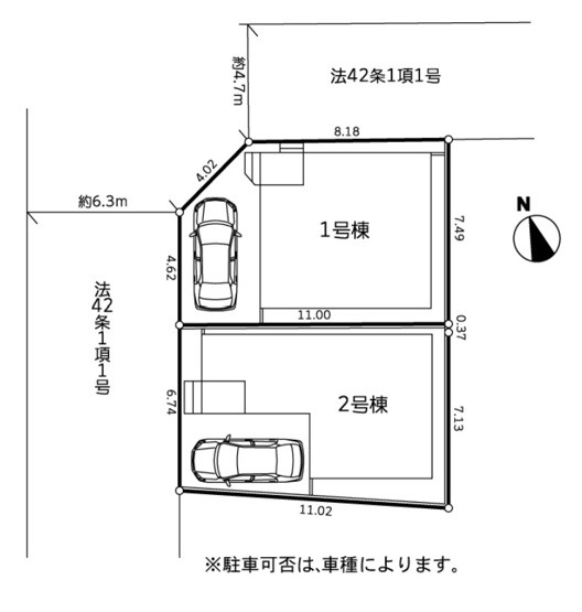 【区画図】 | 茅ヶ崎市萩園　新築戸建て　全2棟