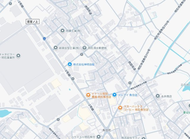 明石市魚住町清水　新築一戸建ての地図