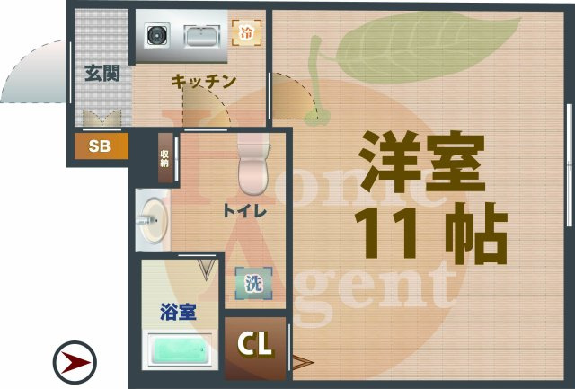 【間取り】 | SOLASIA residence高円寺Ⅱ | 1Kのお部屋です。