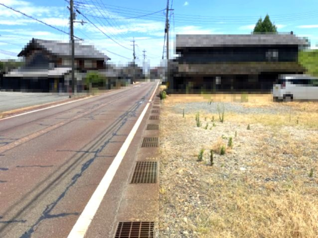 高島市今津町弘川128坪売地の前面道路含む現地写真