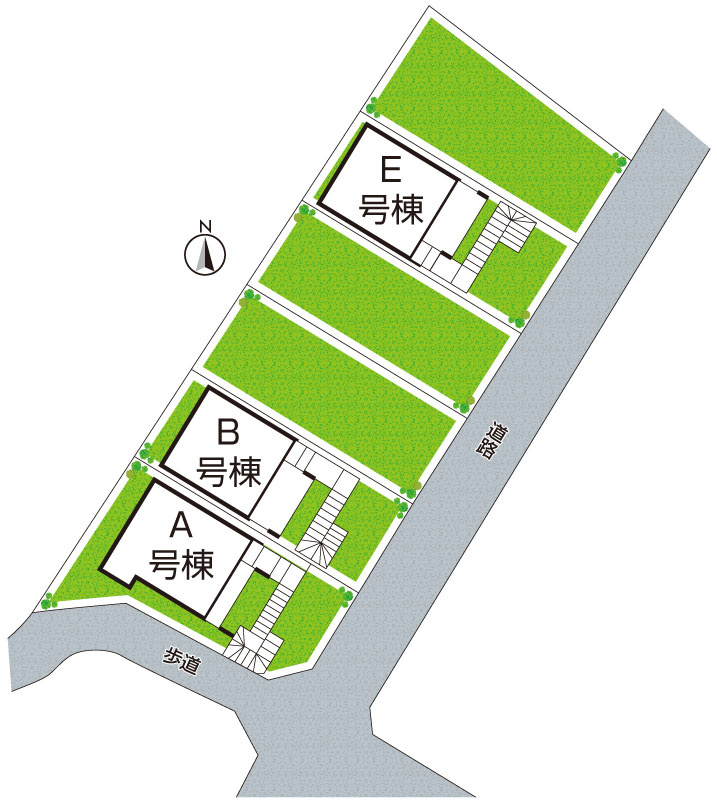 明石市西朝霧丘　未入居の区画図|全3区画