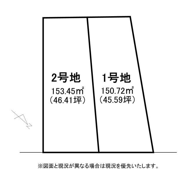草津市野村6丁目1号地　売土地の土地図