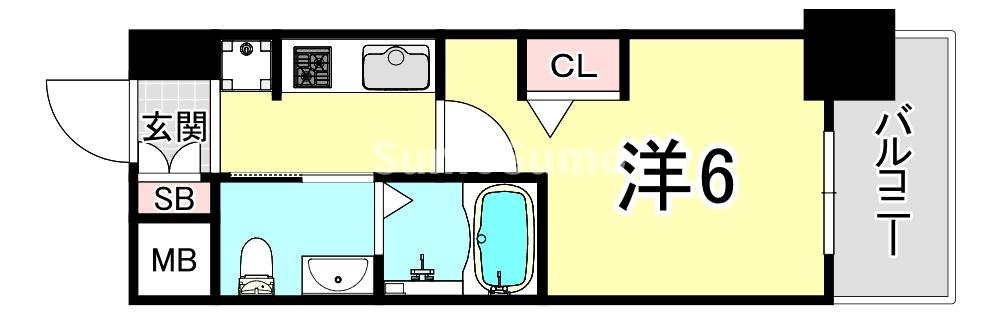エステムコート難波Ⅳアトリの間取り