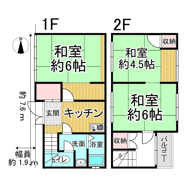 上京区 寺今町 「京町家」の間取り