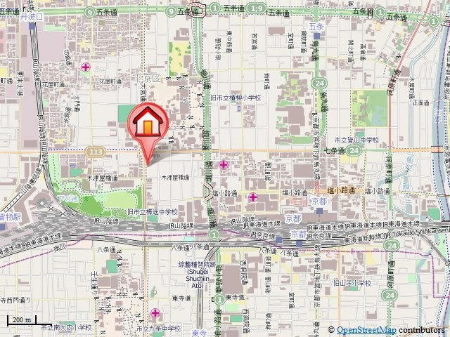 スワンズ京都七条リベルタの地図