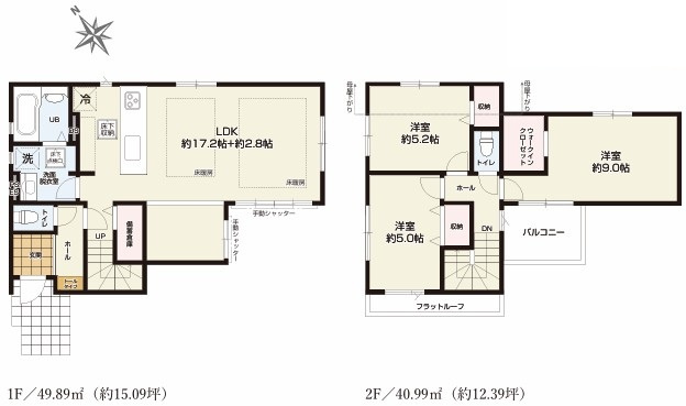 新座市野火止3丁目　新築一戸建　武蔵野線　新座の間取り