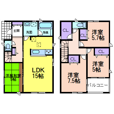 クレイドルガーデン日光市平ケ崎第１の間取り|４SLDK