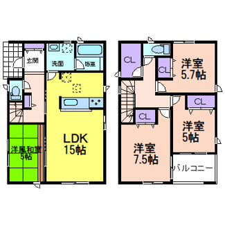 【間取り】 | クレイドルガーデン日光市平ケ崎第１ | ４SLDK