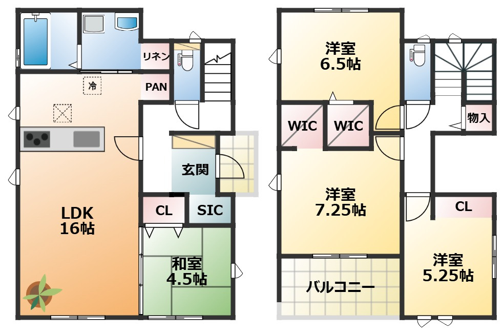 グラファーレ宇都宮市峰町3期の間取り|南向きで陽当たりの良い間取りです