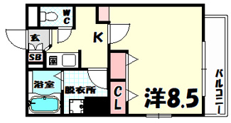 【間取り】 | プレサンス神戸裁判所前