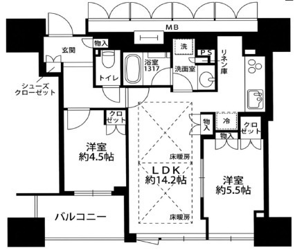 【間取り】 | ローレルタワー御堂筋本町