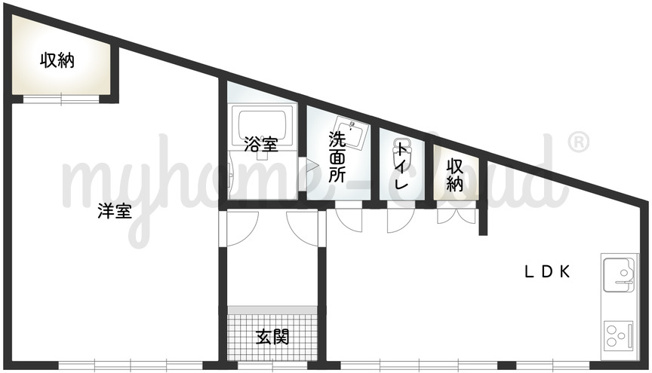 【間取り】 | 山手町平屋戸建て