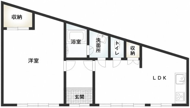 【間取り】 | 山手町平屋戸建て
