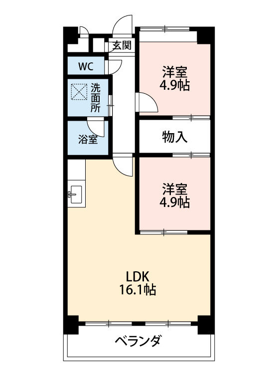マノワールサンポー　　刈谷市近郊の賃貸はクラスホームの間取り|左右反転タイプ有