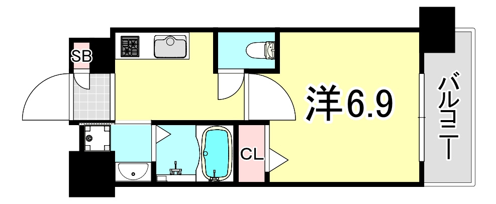 エグゼ難波西Ⅳの間取り