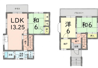 【間取り】 | 東坂元2丁目中古戸建て