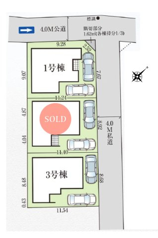 ふじみ野市上福岡５丁目の新築一戸建の区画図|ご夫婦で車をお持ちの方や来客にもうれしいカースペース2台分！