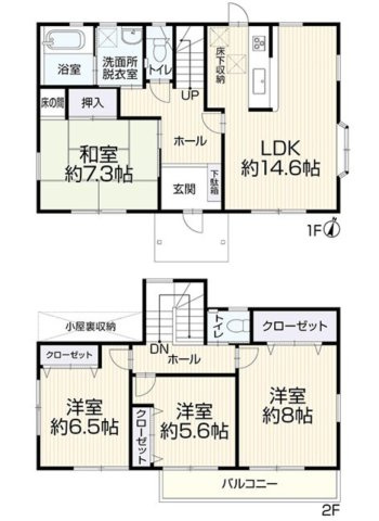 売中古戸建　島田市元島田の間取り