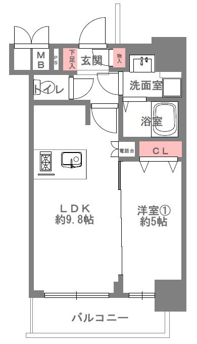 プレサンス扇町駅前の間取り