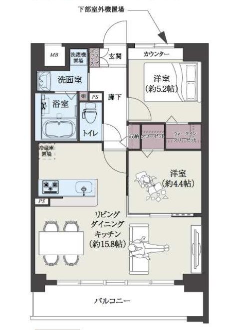 エルグランド博多の杜の間取り|使いやすい間取りです。