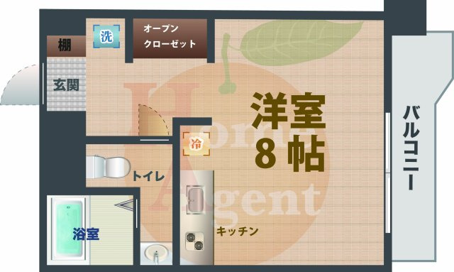 【間取り】 | シャルマン中野坂上 | 1Rのお部屋です。